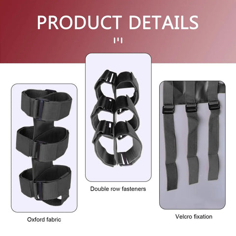 Road Warrior Car Roll Bar Fire Extinguisher Holder Featuring Adjustable American Flag Mount and Heavy Duty Nylon Straps for Jeep Wrangler JK JKU TJ CJ YJ LJ, showing durable oxford fabric and double row fasteners.