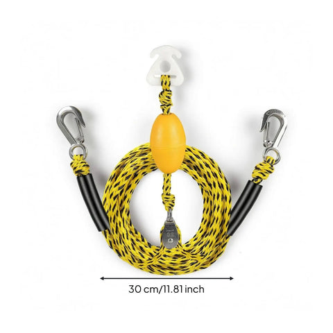 Durable Marine Tow Line With Built In Pulley Stainless Steel Hooks And Guarded End Connections Heavy Duty Bungee Dock Rope