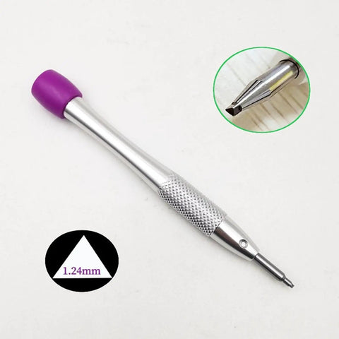 Pro Grade Watch Movement Screwdriver Kit With Three Color Handles For Triangular Oscillating Weight Rotor Screwdrivers and stainless steel tool