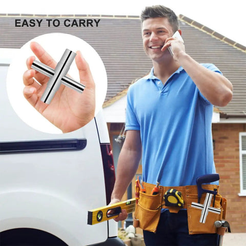 Man holding Heavy Duty 4 Way Sillcock Key Socket Wrench Set For Quick Faucet Valve Repairs Featuring 1/4 9/32 5/16 11/32 Inch Heads.