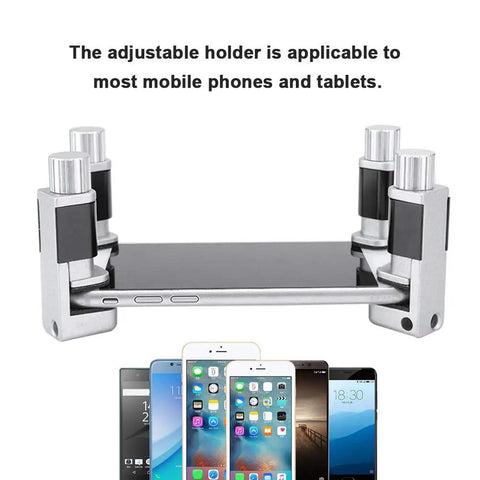 4Pcs Universal Aluminum Phone And Tablet Holder Clamp With Scratch Proof Rubber Pads Heavy Duty Grip Vehicle Mount For Dashboards And Work Benches Sweet Ride Guaranteed, adjustable holder for phones and tablets.
