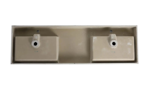 Top Shelf Heavy Duty Sixty Inch Bathroom Resin Sink With Slick Modern Countertop Basin Waterproof Finish No Hassle Setup from above view.