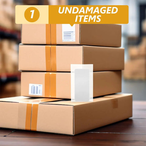 100 Pcs Foam Packaging Bags for Small Electronics and Photo Frames shown with boxes, ensuring undamaged items during moving