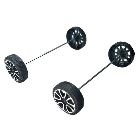 Dope Plastic Wheel Set With 2mm Shaft Axles For DIY RC Cars Boats And Helicopters Includes 100 Wheels And 50 STEM Shafts 30mm Diameter Wheels