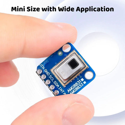 Hand holding Dope 8x8 Infrared Thermal Imaging Camera Sensor Module For Raspberry Pi And Arduino, I2C 3-5V, AMG8833 Grid Array.