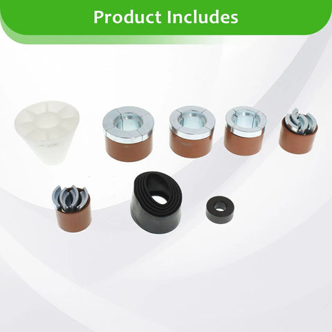 Under The Hood Camshaft Bearing Installer Remover Tool Universal Range 1.125 to 2.69 Inches set components including tools and seals.