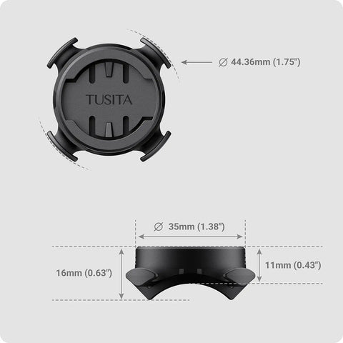 Two Pack Stem Mount For Wahoo ELEMNT Bike Computers Fits ROAM BOLT MINI And More Includes Eight Elastic Straps dimensions shown