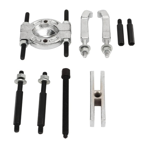 Nine Piece Bearing Separator Kit For Pinion Removal And Axle Drive Puller With Two Three Jaw Heads Adjustable From Zero To Ninety Degrees For Shop For Garages And Mobile Mechanics Who Want Bang For Buck And Straight Up Quality, steel puller set