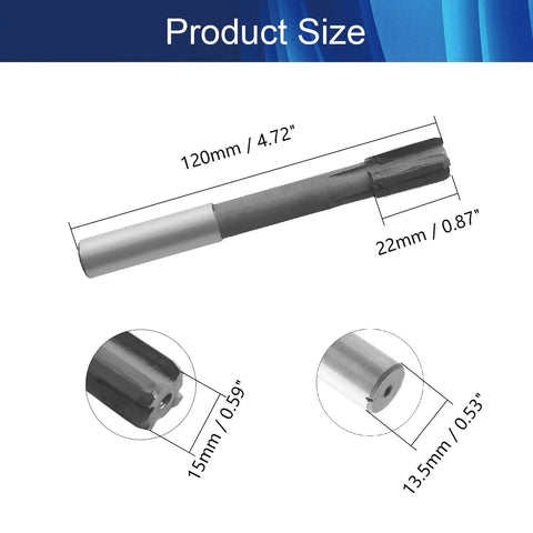15mm H7 Tungsten Carbide Reamer With Straight Flutes And Round Shank Lathe Milling Cutting Tool dimensions and details