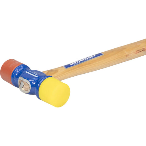 Soft Face Hammer With Two Faces Soft Red For Delicate Surfaces And Hard Yellow For Tough Jobs Your Go To 12 Oz Drop Forged American High Carbon Steel Head Made In The USA SF12 VN19410 with dual-faced head