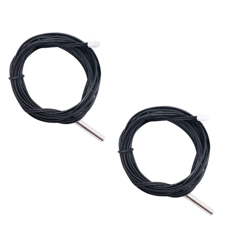 Two Pack 3M 10K NTC Thermistor Temperature Sensor Probes With 5x25mm Stainless Steel Housing -25 to 125 Celsius Range