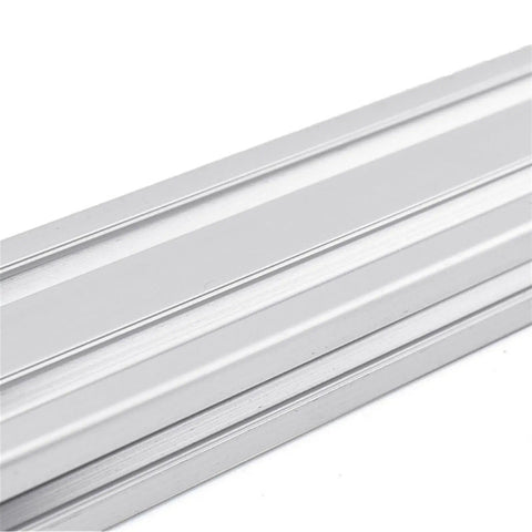Two Pack 2040 Aluminum Extrusion Profile For CNC Machines And 3D Printer Builds, European Standard Anodized Finish, Adjustable Lengths From 100mm Up To 1200mm, Heavy Duty Aluminum Rail For Precise Motion And Custom Projects, silver profile close-up