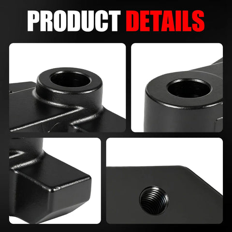 Close-up views of Upgraded Passenger Side Exhaust Manifold Clamp Repair Kit For 1997 Through 2016 Ford F150 F250 E150 E350 Truck and Lincoln Navigator showing premium iron material and details.