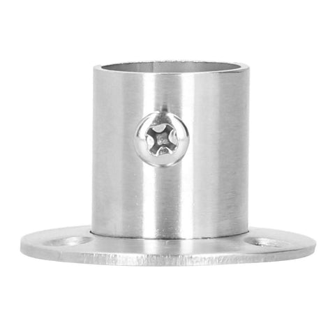 Heavy Duty Flanged Holder Base For Closet Rods And Wardrobe Shelving, Stainless Steel Tube Bracket With Screws, 19mm Diameter