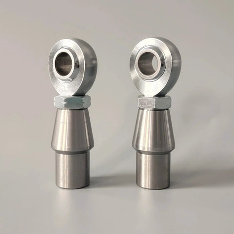 Heavy Duty Heim Joint Kit Featuring 5/8-18 Chromoly Rod End Bearings With Zinc Plated Jam Nuts For Suspension Linkage And Panhard Rods Shop Grade Hardware Built Different For Rugged Mud Crawls And Trail Ready Setup Set Of Two close up of two chromoly rod end bearings on a neutral background.