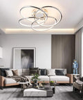 LED Flush Mount Ceiling Light Black Modern Close To Ceiling Fixture Dimmable 3000K To 6000K Ideal For Hallways Entryways Dining Rooms Small Studies And More in luxurious living room setting