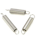 10 Pcs Heavy Duty Dual Hook Tension Springs Made From Top Tier Stainless Steel For Tough Mechanical Jobs With Precise Wire Gauge And Compact Outer Diameter To Keep Your Gear Running Smooth And Durable. Three stainless steel tension springs with dual hooks.