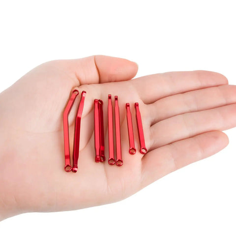 High Clearance Chassis Link Set For 1/30 Axial SCX30 RC Crawler, Aluminum Suspension And Steering Links, Red Kit in hand
