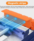 Heavy Duty 4 Inch Vise Jaw Pads With Magnetic Soft Jaw Covers For Bench Vise Replacement showing magnetic stripe for easy installation.