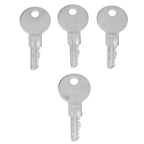 Heavy Duty Four Pack Ignition Keys Tailored For Hyster Yale Machinery Plus Lull Uprights featuring four silver keys with part number 556.
