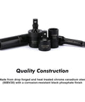 Heavy Duty One Quarter Inch Drive Impact Socket Set With Shallow And Deep Sockets 4mm To 15mm Metric SAE 6 Point CrV Steel Drop Forged