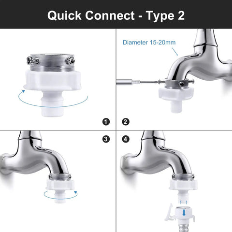 Heavy Duty Washing Machine Hose Kit With 90 Degree Elbow Quick Connect Portable Water Inlet Supply Line Type 2 installation