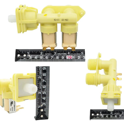 Top Load Washer Water Inlet Mix Valve Replacement 110 127V GHT Fits Commercial Washers AP6873906, yellow plastic valve