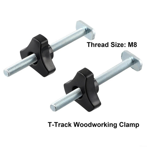 Diy Woodworking M8 T Track Knob Kit With Black Star Handles And Steel Bolts For Secure Clamps Fixtures Jigs And Custom Shop Projects That Are Easy To Handle And Super Reliable. T-track clamp kit with black star knobs and M8 steel bolts
