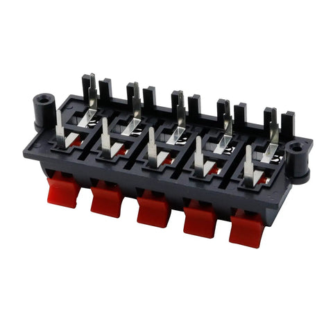 Straight Speaker Terminal Strip WP10-03B Push Release Clips 5Pcs For DIY Audio Upgrades, Durable Plastic and Iron, 77x30x29mm
