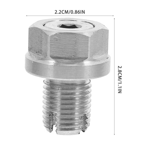 Premium Stainless Steel Self-Tapping Oil Drain Plug Kit Replaces Stripped Threads With Sealing Ring For Quick And Easy Car Engine Repair Job In The Garage. 2.2cm x 2.8cm