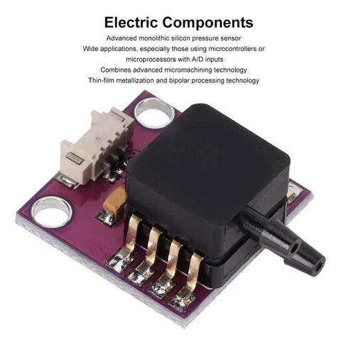 Compact Breakout Pressure Sensor Board for Microcontrollers and Prototyping, shown installed with connectors, SOP package
