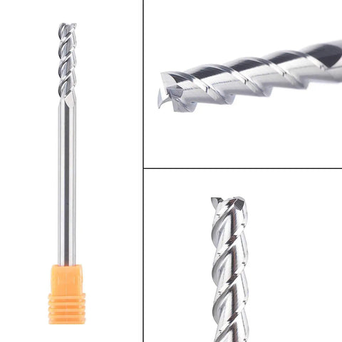 Pro Grade One Quarter Inch End Mill For Aluminum With Three Flutes CNC Spiral Router Bit Upcut Extra Long Four Inches Non Ferrous Metal