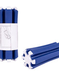 Easy-Access 6-Club Golf Bag Organizer Stand With Secure Strap Durable Blue And White Cylindrical Holder Keeps Clubs Separated