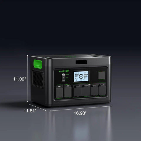 Power Beast 2400W Portable Power Station With 2x100W Solar Panels 1843.2Wh LiFePO4 Battery Heavy Duty Backup for camping and emergencies