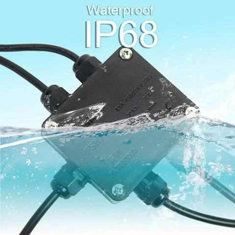 External Outdoor Underground Electrical Junction Box 5 Way Cable Connector For M20 Wire 4mm To 8mm in water, IP68 rated.