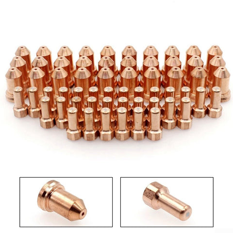 60Pack Replacement Plasma Torch Consumables Kit For PT-80 PT80 IPT-80 Plasma Cutter Includes 30 Electrodes 52558 And 30 Nozzles 51311 1.3mm