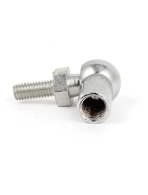 Dead Nuts Tough L Shape Ball Joint Rod End Bearing Clamps featuring six millimeter male threads paired with eight millimeter female threads.