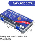 DIY Ready Flat Head And Concrete Nails Kit 420 Piece Set in plastic box showing dimensions 23cm x 12.5cm x 3.6cm with details on lid