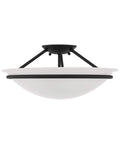 Newburgh 3 Light Ceiling Mount in Black Finish with Sleek Transitional Steel Design for Modern Living Spaces Ideal for Hallways