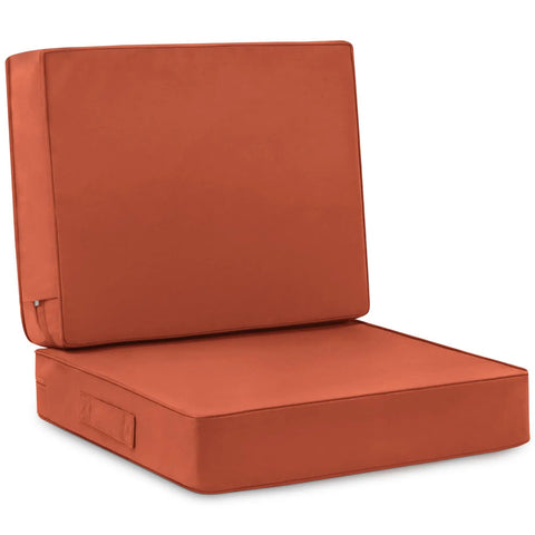 Deep Seat Patio Cushion Set 24x24 Waterproof Outdoor Chair Cushions With Fade Resistant Removable Covers Handy Handle And Adjustable Straps