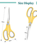 Six Pack 8 Inch Sewing Craft Scissors Set In Six Colors Stainless Steel Workhorse Heavy Duty Sharp Shears For Home Office School And Craft Projects Perfect For Arts And Crafts Sewing And Office Tasks, yellow pair size display