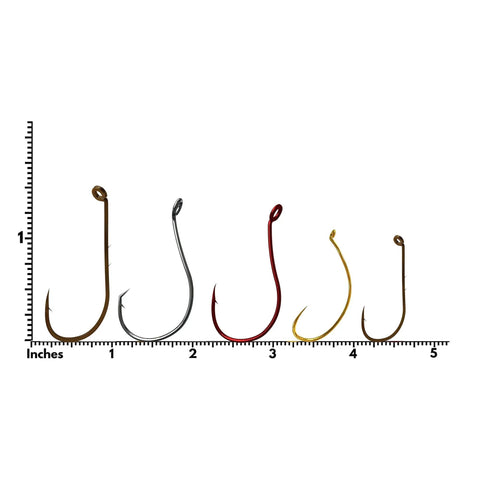 Assorted hooks from Beginner Fishing Tackle Kit 80 Pcs With Hooks Bobbers Sinkers Circle Octopus Hooks Starter Set for Freshwater.