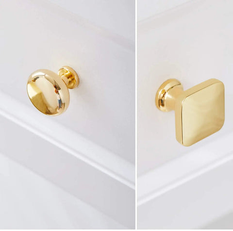 Top Shelf Heavy Gauge Zinc Alloy Cabinet Pulls Bow Handles Set Of Two Swanky Premium Electroplated Gold Cupboard Knobs on drawer.
