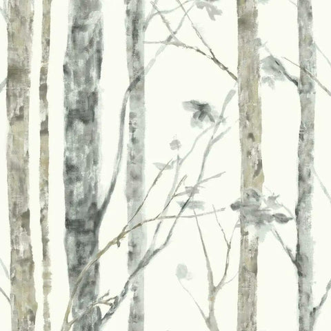White Birch Trees Peel And Stick Wallpaper Vinyl 12 Ft By 9 Ft Made In USA Easy To Apply No Water Needed No Mess Repositionable