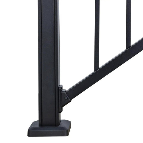 Complete Stair Deck Railing Kit For 8 To 16 Foot Span With 42 Inch Height featuring heavy duty post and square baluster connection.