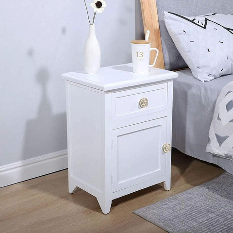 Ivory white bedside cabinet with European Style Rose Cabinet Knob Set With Backplates 102mm Vintage Zinc Alloy Flower Drawer Pulls.