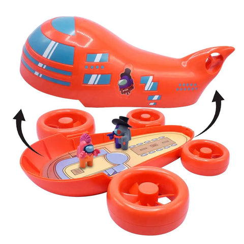 Among Us Airship Playset With Detachable Top And 2 Exclusive Mini Figures, 10 Inch Realistic Airship Toy For Collectors And Fans