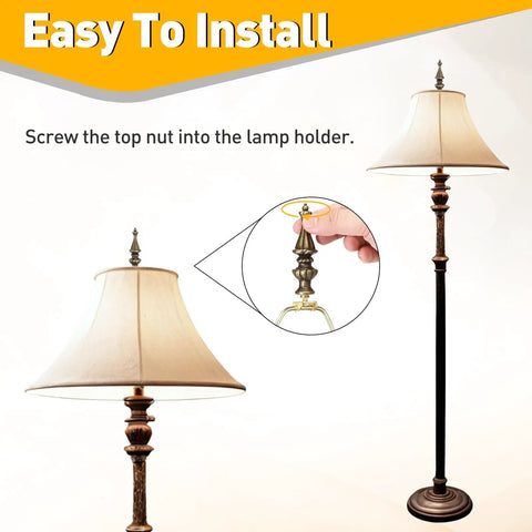2 Pieces Bronze Lamp Finials 3.4 Inch Tall With Cleaning Cloth For Table And Floor Lamps Retro Vibe Shade Holder Cap