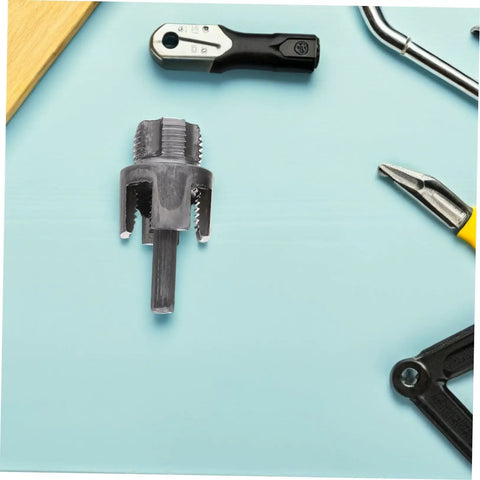 Popetpop 3 Pcs Pvc Pipe Threading Kit featuring internal cutter view on a light background, showing threading teeth and size details.