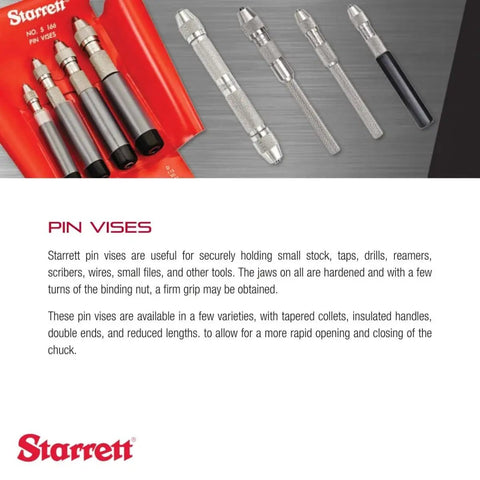 Compact Pin Vise With Insulated Octagonal Handles And A Slimmer Grip Friendly Body For Easy Thumb And Finger Rotation, Tapered Collet For Maximum Clamping Surface, 0.050 To 0.125 Inch Range, Pro Grade Precision Filing For Small Parts displayed with other pin vises
